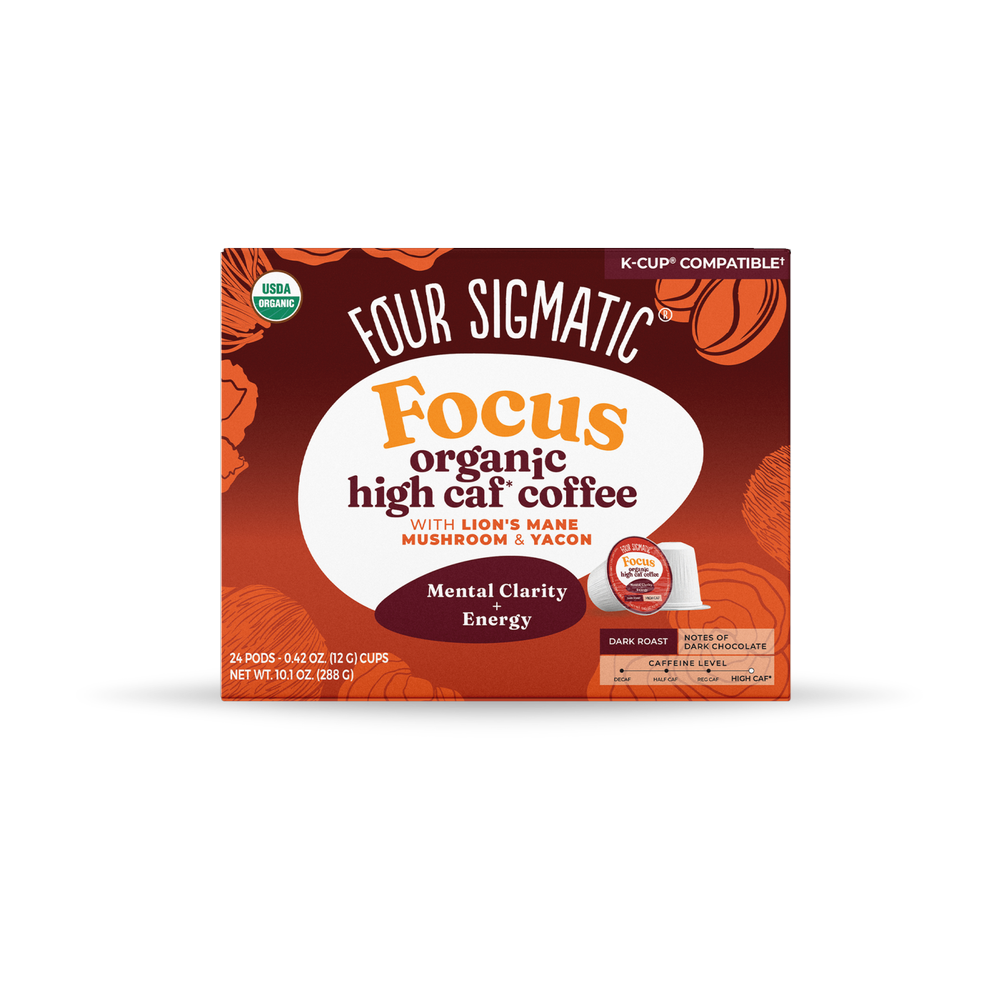 Box of Four Sigmatic Focus organic high caf mushroom coffee pods